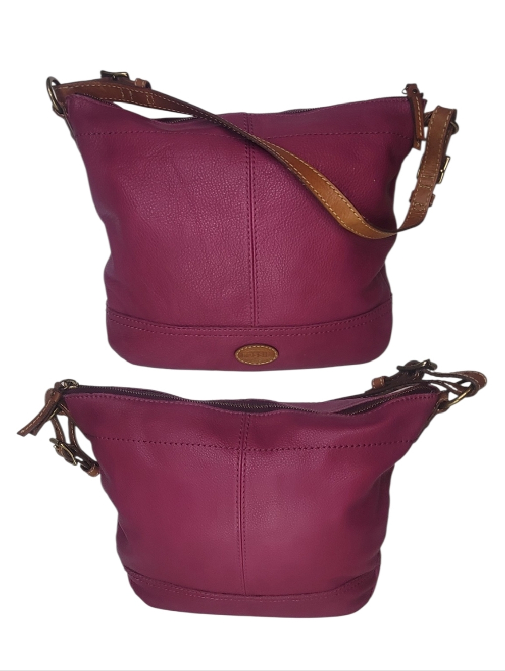 Fossil Magenta Pebble Leather Crossbody Bag BUY NOW OR MISS IT. - Picture 2 of 5